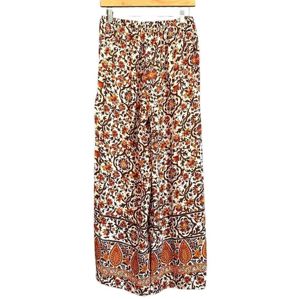 NWT Cynthia Rowley High Waist Floral Paisley Print Wide Leg Pants